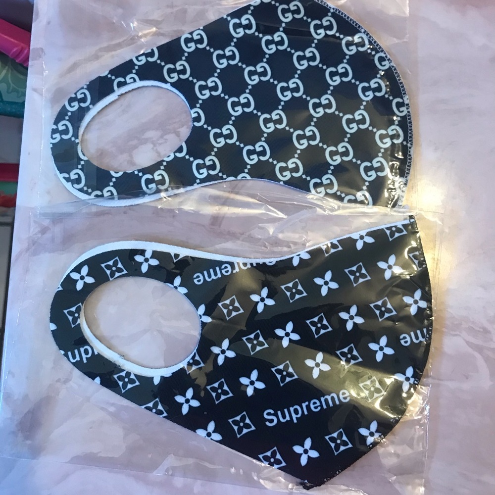 Two handmade designer cloth face mask